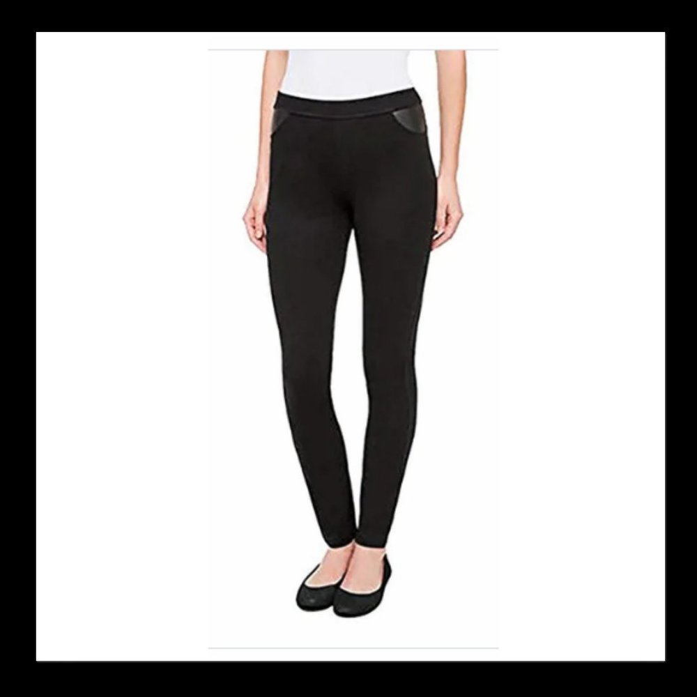 DKNY Jeans Black Ponte Pull On Pants Size XL